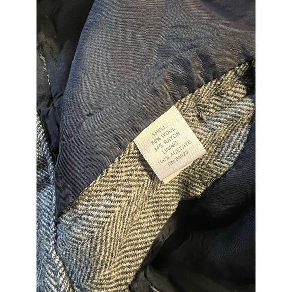 Banana republic grey wool blend trouser wide leg pants 4 long career classic - Picture 4 of 4